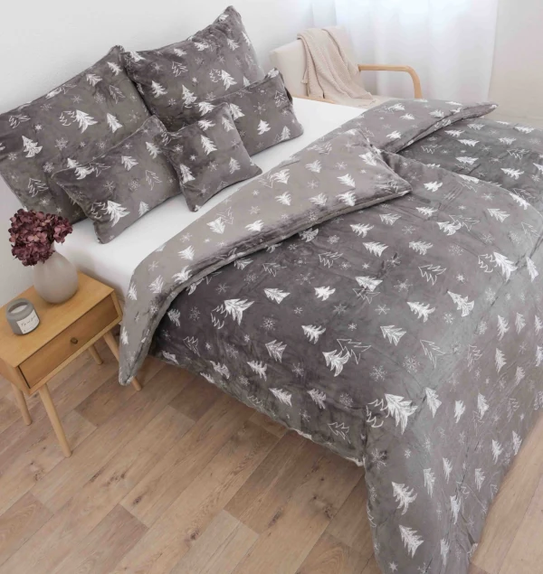 stromečky na šedé mikroplyš teplé