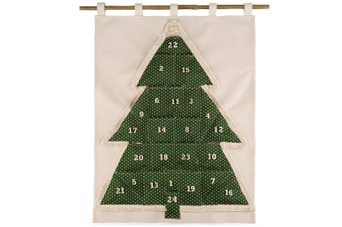 textilní adventní kalendář závěsný stromeček