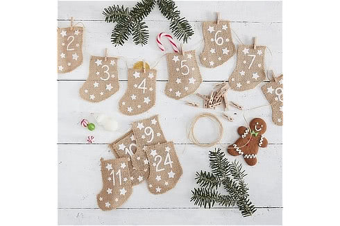 Adventní kalendář vánoční ponožky