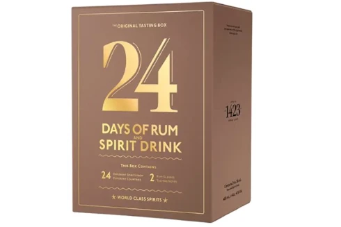 Rumový kalendář 2025 24×0,02l 43,7% + 2x sklo GB